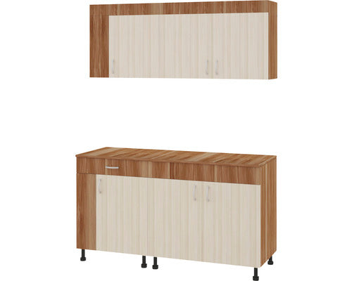 Mobila de Bucatarie, L 150 cm, Prun/Ulm Deschis