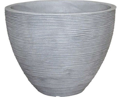 Ghiveci Striat Geli, Plastic, Ø 40 H 31 Cm, Gri