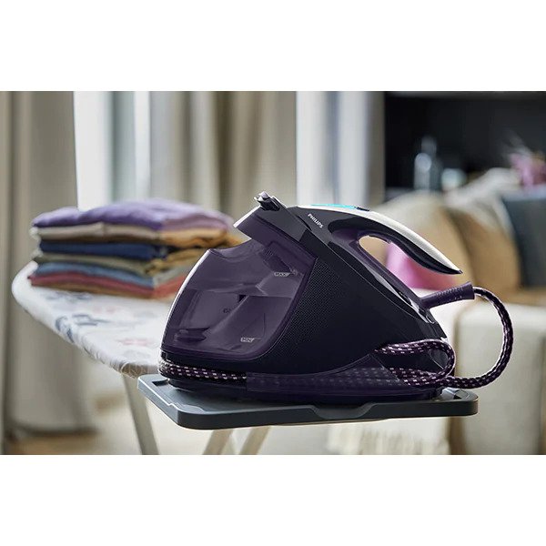 Statie de calcat PHILIPS PerfectCare Elite Plus GC9675/80, 2700W, 550g/min, 1.8l, talpa T-ionicGlide, Negru-Mov