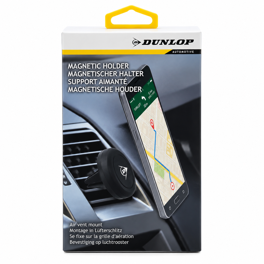 Suport Magnetic Auto Dunlop pentru Telefon, Fixare pe Bord, Design Compact, Suport Smartphone pentru Mașină