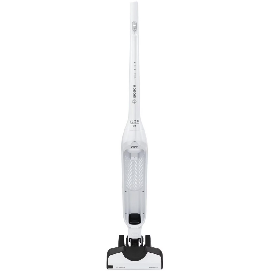 Aspirator Vertical Bosch Flexxo Serie 4 BBH32551, 2 în 1, Acumulator 25.2V, Autonomie 55 min, 0.4 L, Alb