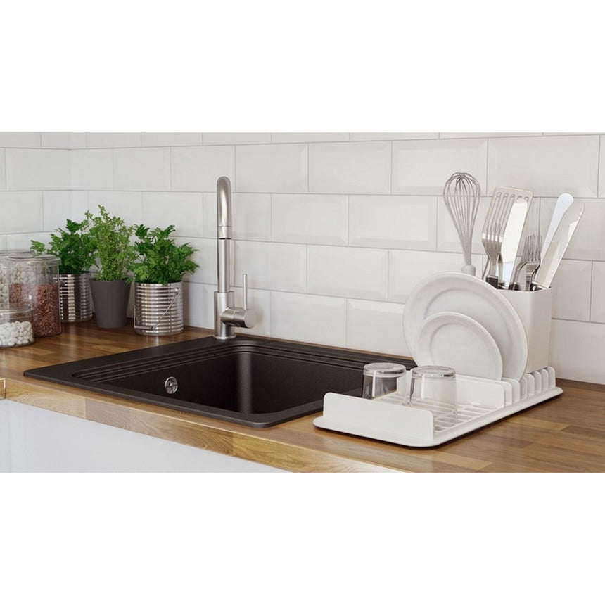 Chiuveta din cuart compozit Romesco, 56.4 x 51.1 x 23.4, 1 cuva, finisaj negru