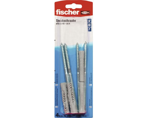 Prezon Lemn / Metal Fisher Sts M8x140 Mm Cu Diblu Nylon Ux10, Set 4 Buc