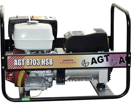Generator De Curent Cu Benzina Agt 8703 Hsb 4000w/230v & 6400w/400v, Motor Honda 389cm³