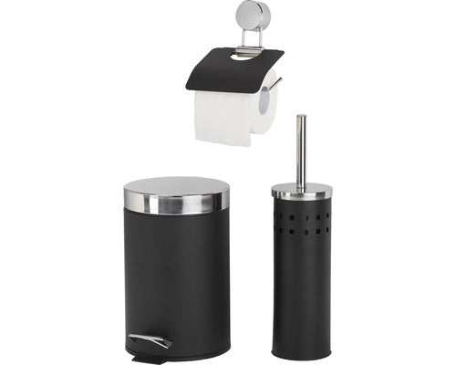 Set de baie negru, 3 piese