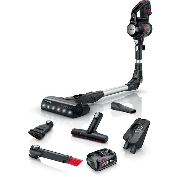 Aspirator Vertical 2 in 1 BOSCH Unlimited 7 BCS712XXL, 0.3l, 18V, Autonomie maxima 80 min, Negru-Argintiu