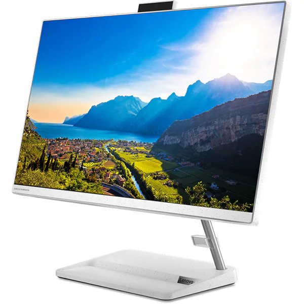 Sistem All in One LENOVO IdeaCentre 3 24ALC6, AMD Ryzen 7 5700U pana la 4.3GHz, 23.8" Full HD, 16GB, SSD 512GB, AMD Radeon Graphics, Windows 11 Home, Alb