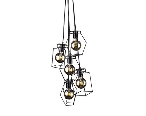 Lustra Fiord E27 Max. 5x60w, Negru