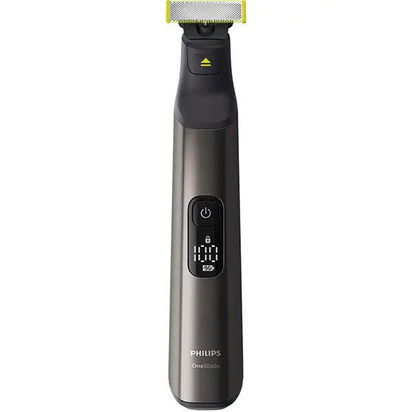 Aparat de tuns barba PHILIPS OneBlade Pro QP6550/15, Litiu-Ion, Acumulator, Autonomie 120 min, Umed si uscat, Lama inlocuibila, Husa, Negru