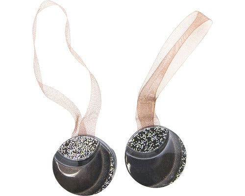 Magneti Decorativi Moon Pentru Perdea - Cu Panglica De Fixare, Maro, Set 2 Buc
