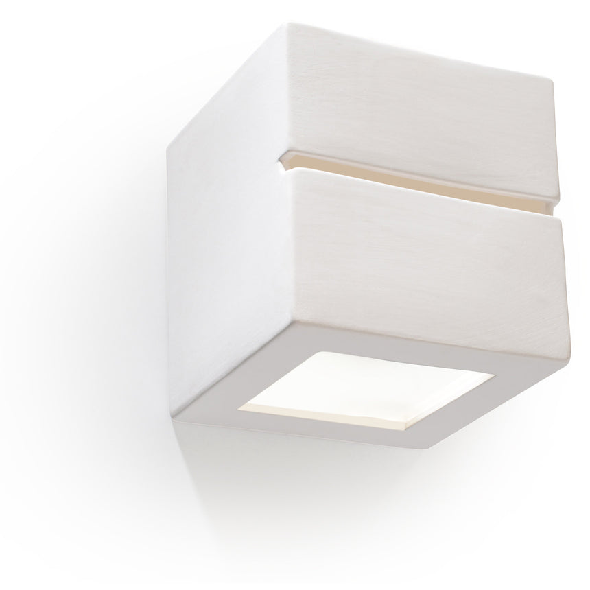 Lampa de perete Leo alb ceramica 1 bec patrat modern de interior
