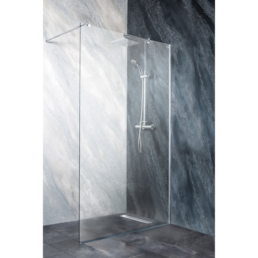 Paravan de dus walk-in Sanotechnik Freedom II MP300, sticla securizata, Easyclean, 127-129x195 cm
