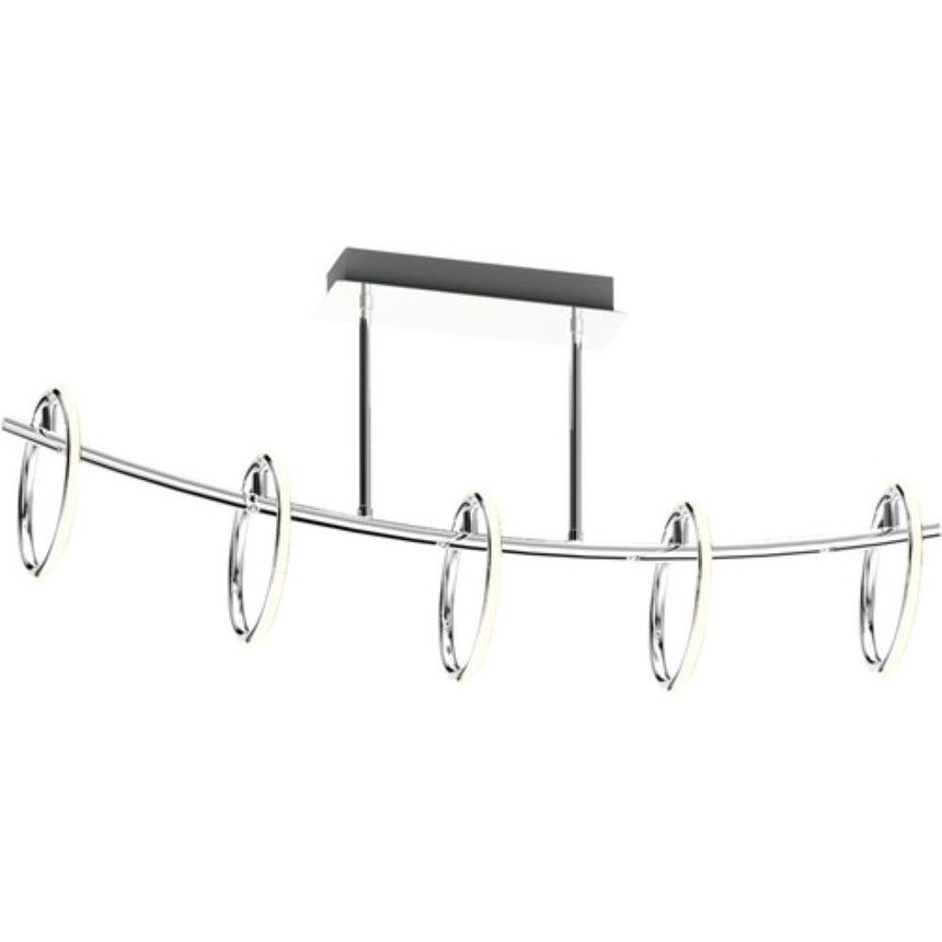 Plafoniera cu LED integrat Planet 5x6W 1800 lumeni, crom