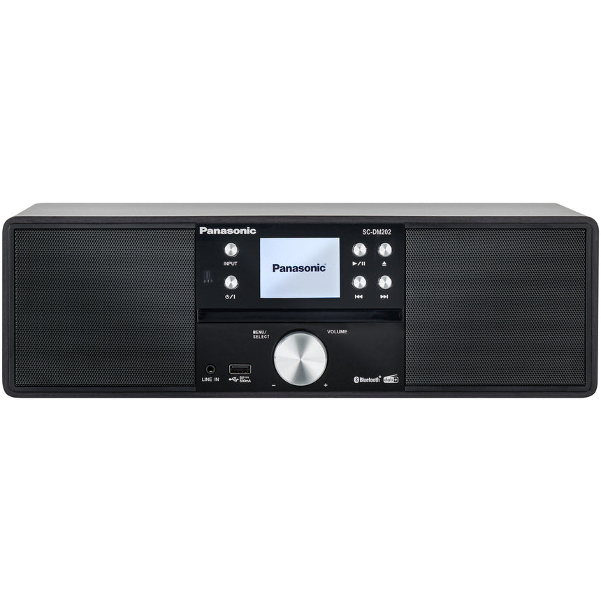 Microsistem Panasonic SC-DM202EG-K, 24W, Bluetooth, USB, CD, Radio FM, DAB+, Ceas, Negru