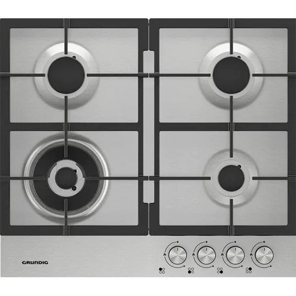 Plita incorporabila GRUNDIG GIGA 6234250 X, Gaz, 4 arzatoare, Inox
