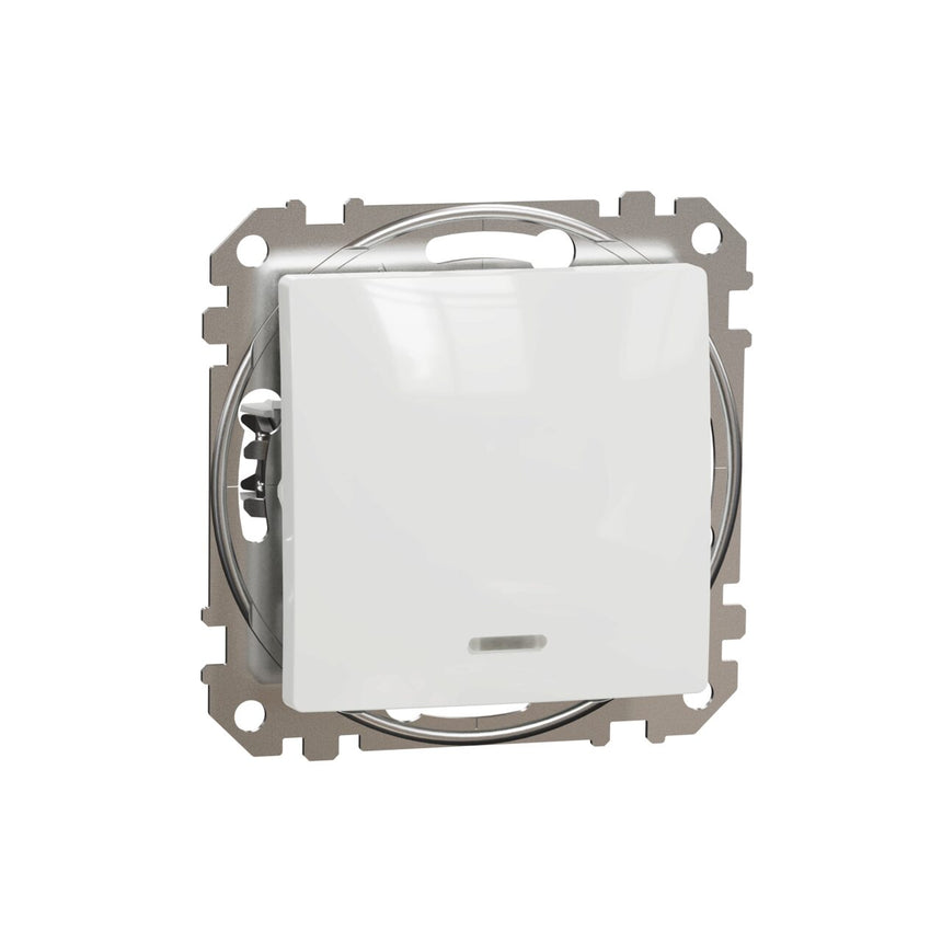 Intrerupator cap-scara Schneider Electric Sedna SDD111106L, cu lumina, alb