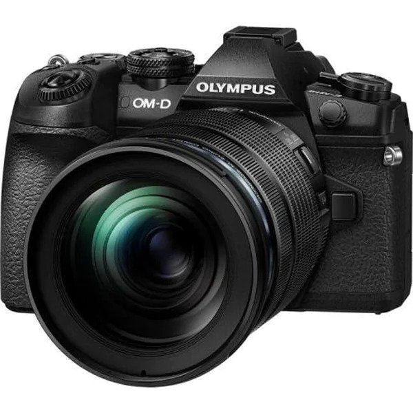 Aparat foto Mirrorless OLYMPUS E-M1 Mark II, 20.4 MP, 4K, Wi-Fi, Double Zoom Kit, Negru