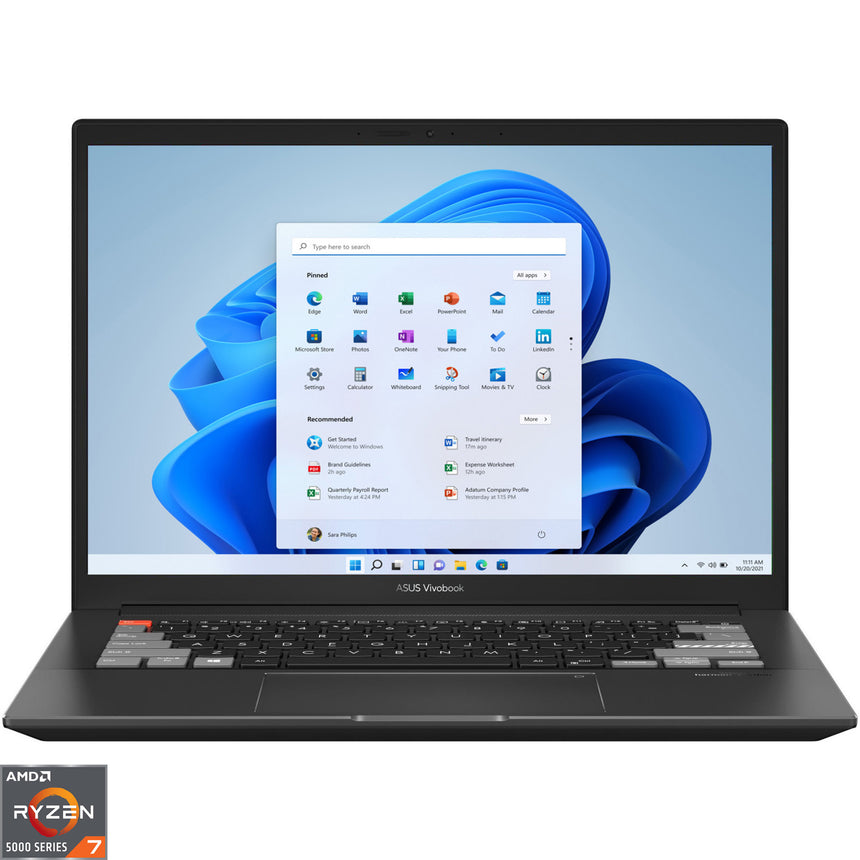 Laptop ultraportabil ASUS Vivobook PRO 14X OLED M7400QE cu procesor AMD Ryzen™ 7 5800H, 14", 2.8K, 16GB, 512GB SSD, NVIDIA® GeForce® RTX 3050Ti 4GB, Windows 11 Home, Black