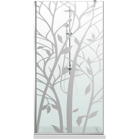 Perete Dus Tip Walk-in Belform Nature 100x200 cm Sticla Transparenta Design Copac