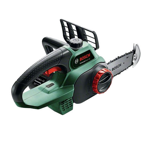 Drujba (fierastrau electric) cu lant pe acumulator Bosch UniversalChain 18 BT, 18 V, 20 cm lungime lama, 4.5 m/s viteza lant, lubrifiant lant, lant fierastrau, capac lant, ghidaj, fara acumulator si incarcator in pachet