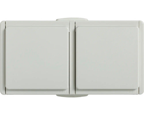 Priza Dubla Cu Impamantare N&l Elektrotechnik Ip54 Alb, Montaj Aplicat