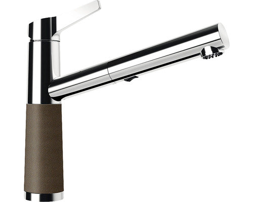 Baterie Bucatarie Cu Dus Extractibil Schock Sc-510, 2 Tipuri De Jet, Cartus Ceramic, Cristadur Bronze