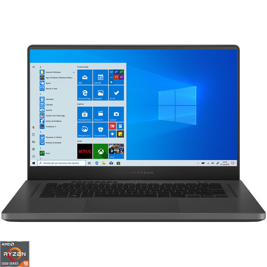 Laptop Gaming ASUS ROG Zephyrus G15 GA503QM cu procesor AMD Ryzen™ 9 5900HS, 15.6", WQHD, 165Hz, 16GB, 1TB SSD, NVIDIA® GeForce RTX™ 3060 6GB, Windows 10 Home, Eclipse Gray