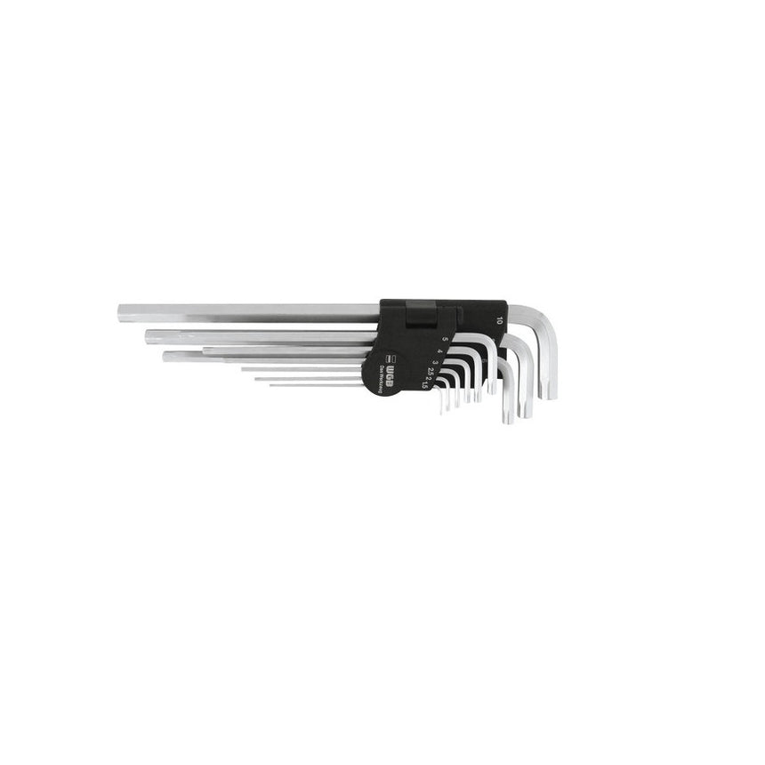 Trusa chei hexagonale lungi WGB 1,5-10 mm, 9 piese, pentru suruburi cu cap defect