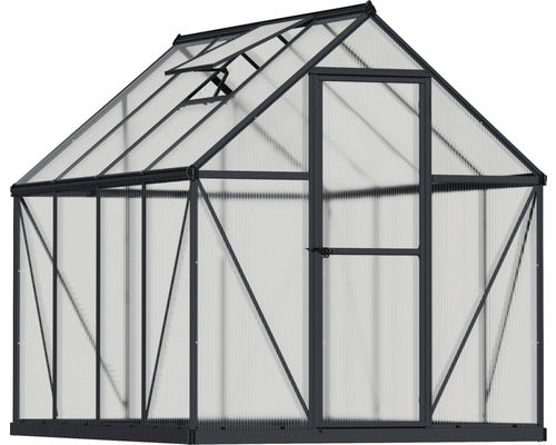 Sera Gradina Palram - Canopia Mythos 6x8 185x247 Cm Ral 7012 Gri Include Cadru Fundatie Si Jgheab