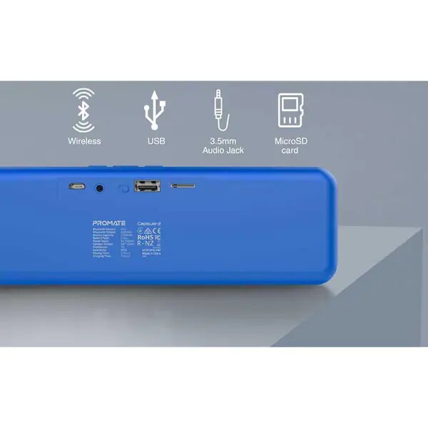 Boxa Portabila PROMATE Capsule-2, Bluetooth, MicroSD, Albastru