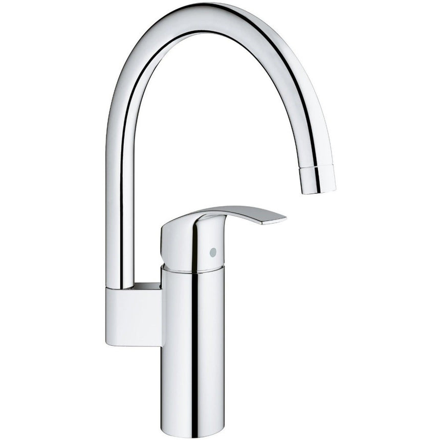 Baterie de bucatarie Grohe Eurosmart, cartus ceramic, 3/4'', limitator debit/temperatura, pivotanta, Crom