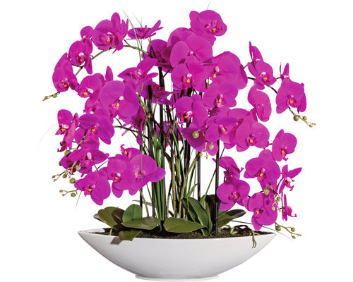 Planta Artificiala Orhidee Fluture Phalaenopsis In Vas 8 Ramuri H 70 Cm Lila