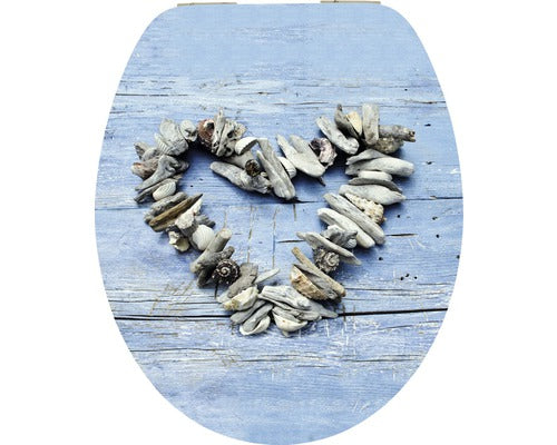 Capac WC form & style Sculpture Heart, inchidere lenta, usor detasabil, 46,2x36,5 cm