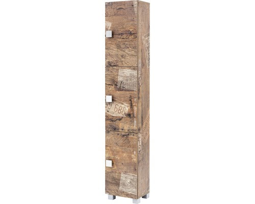 Dulap Baie Inalt Edia 300, 3 Usi, PAL, 167,6x30,3 cm, Stejar Panama