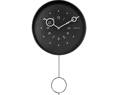 Ceas De Perete Cu Pendul Nextime Loop Negru Ø 35 Cm