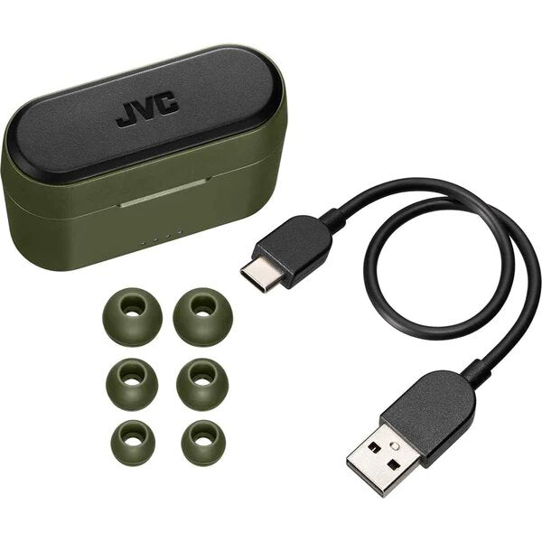 Casti JVC HA-A9T-G-E, True Wireless, Bluetooth, In-Ear, Microfon, Verde-Negru