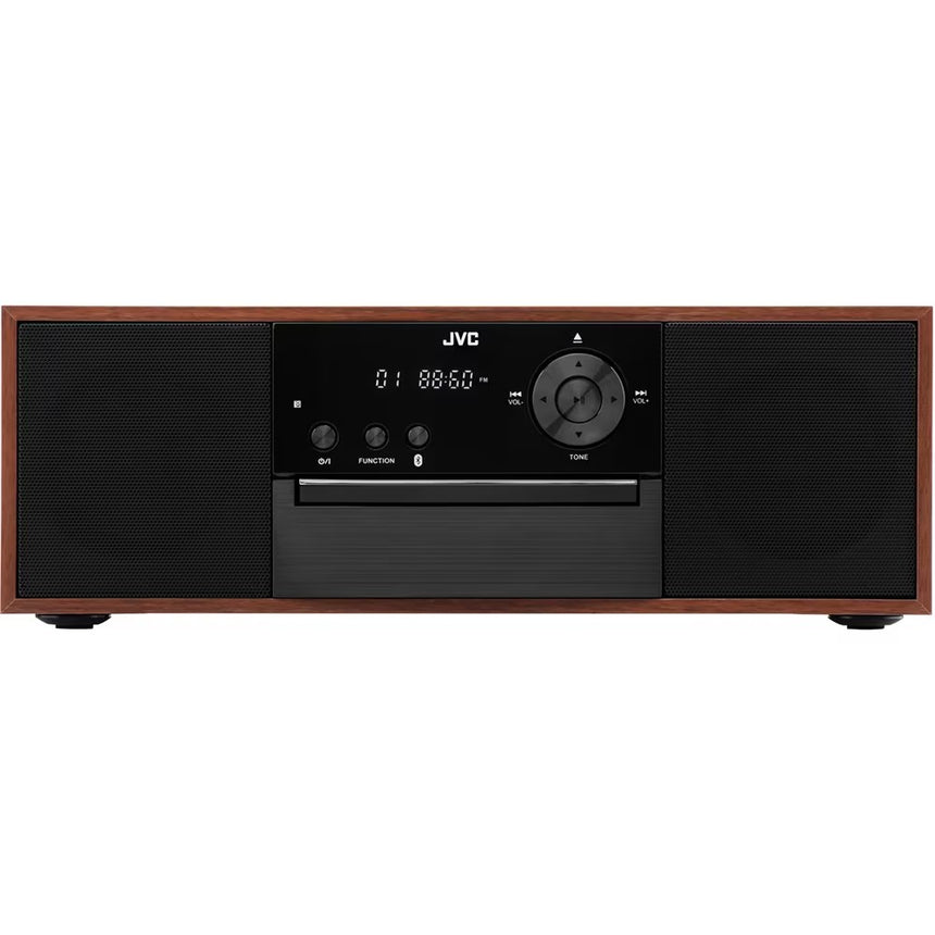 Microsistem audio JVC RD-E761, 16 W, Bluetooth, FM, player CD, USB, conversie CD audio in mp3, intrare AUX, Lemn