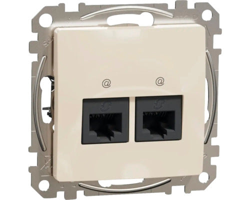 Priza Date Rj45 Dubla Schneider Sedna Design Cat6 Utp, Bej