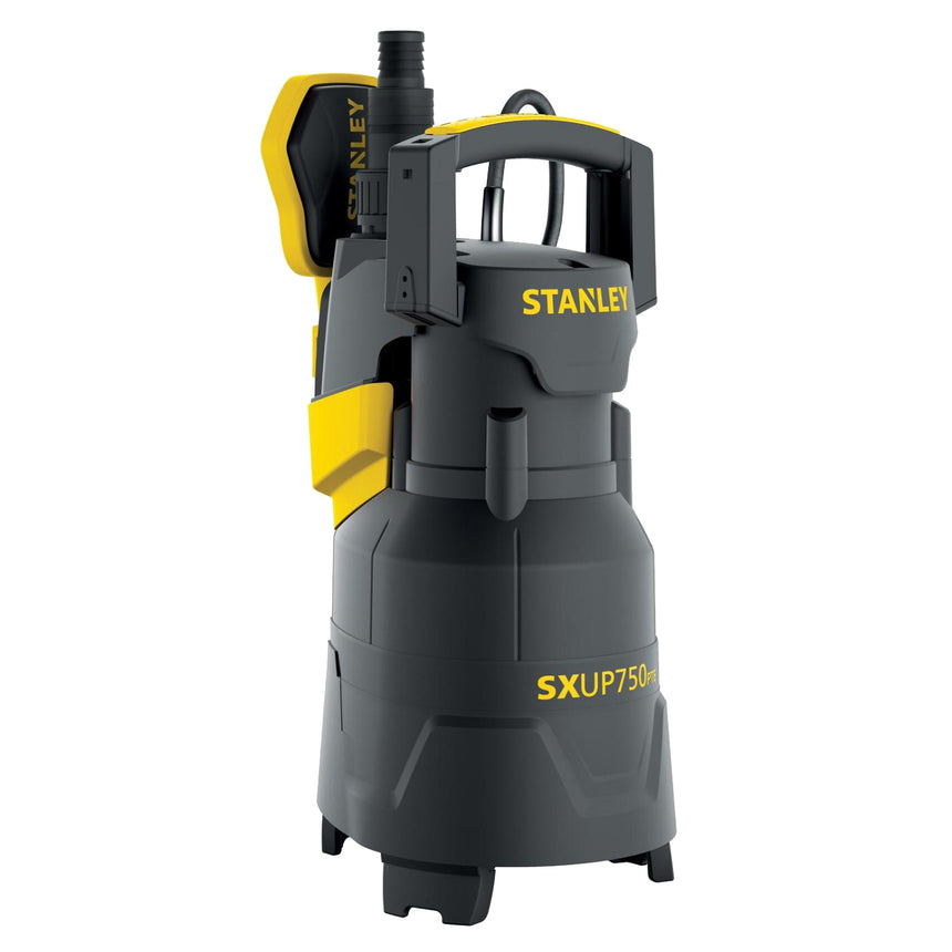 Pompa submersibila pentru apa murdara Stanley SXUP750PTE, 750 W, 13500 l/h debit apa, 0.8 bar presiune maxima, 230 V, 8 m inaltime refulare, 10 m cablu alimentare