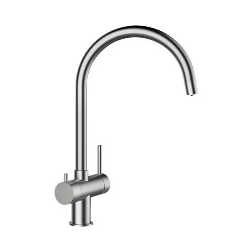 Baterie bucatarie Ares, 3 cai, cartus ceramic, inox periat