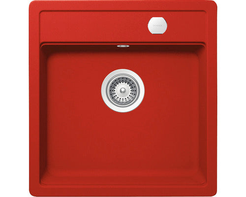 Chiuveta Bucatarie Cu O Cuva Schock Mono N-100s 49x51 Cm, Fara Picurator, Cristadur Rosu