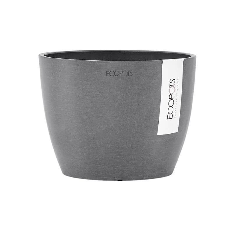Ghiveci din plastic reciclat Ecopots Stockholm, 16 cm, Gri