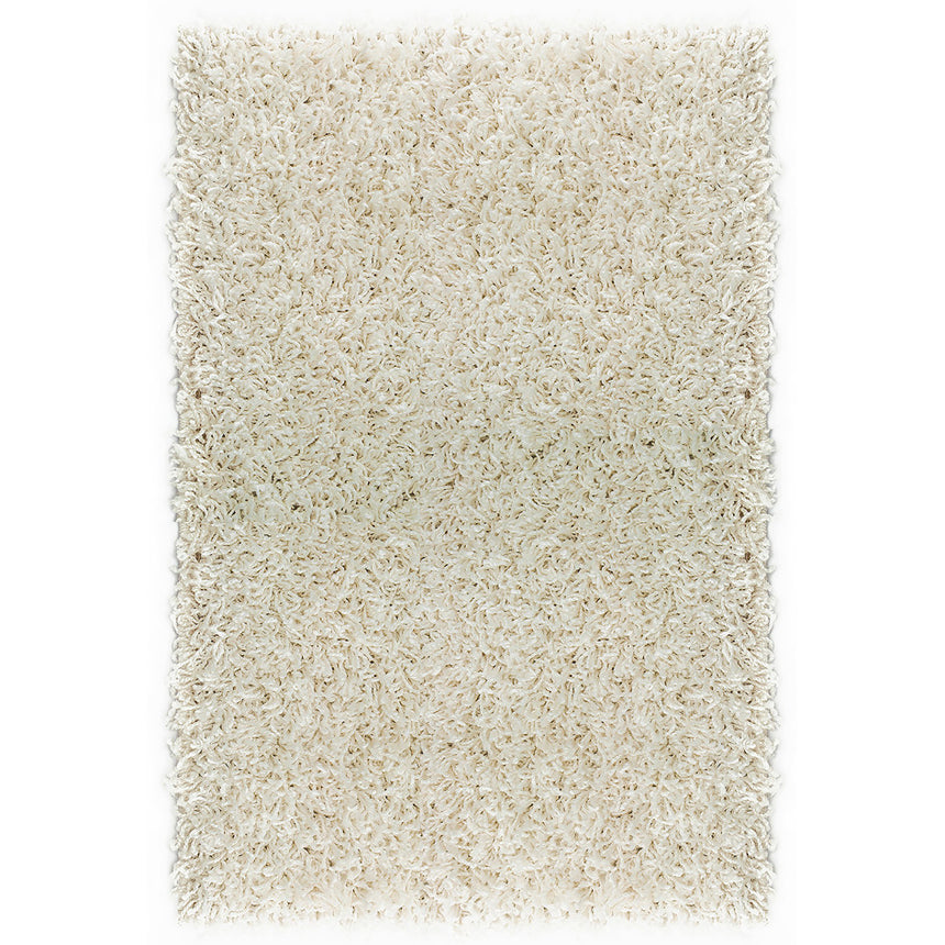 Covor sintetic cu fir lung Shiny PE 1039-1-34100, 60x110cm, Alb, Model Modern