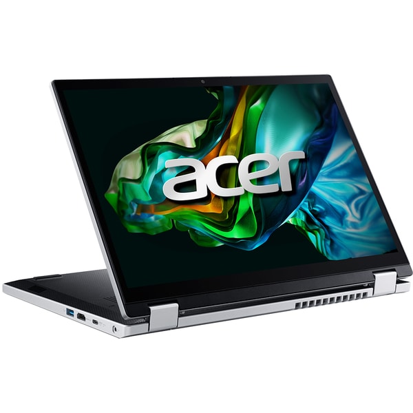Laptop 2 in 1 ACER Aspire 3 Spin 14 A3SP14-31PT-3203, Intel Core i3-N305 pana la 3.8GHz, 14" WUXGA Touch, 8GB, SSD 512GB, Intel UHD Graphics, Free DOS, Pure Silver