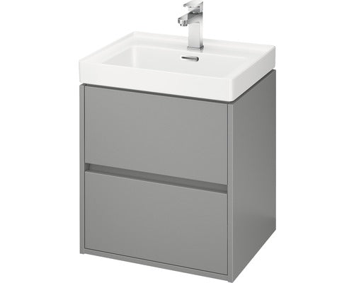 Baza Lavoar Baie Cersanit Crea, 2 Sertare, MDF, 49,4 cm, Gri Mat Fara Lavoar