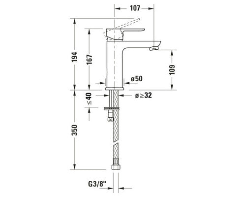 Baterie lavoar monocomanda DURAVIT A.1 A11020002010 fara set evacuare crom