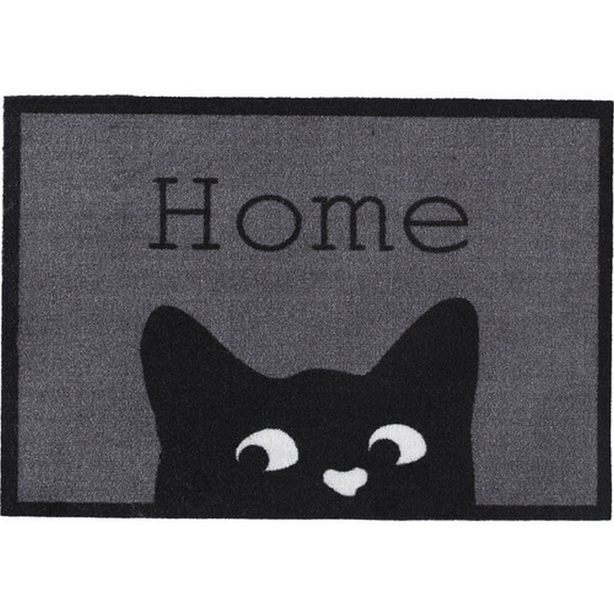 Covoras intrare de interior IS0734 Cat, 40x60 cm, Negru / Gri