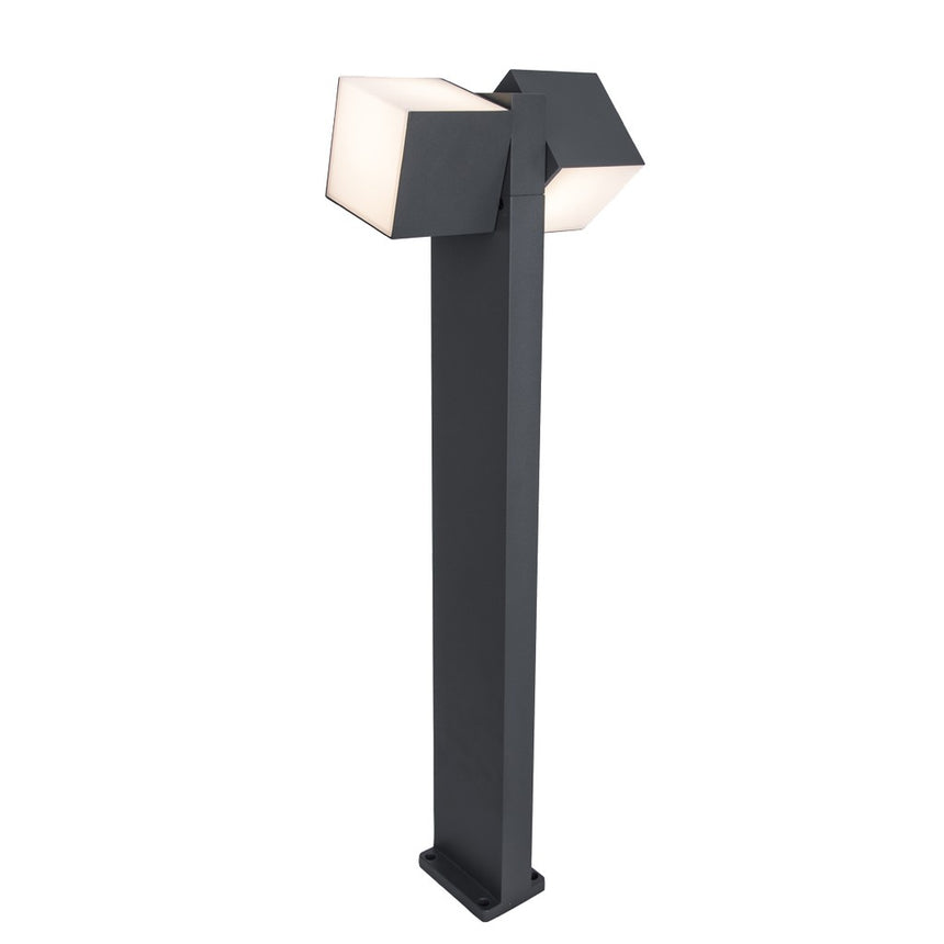 Stalp de iluminat exterior, Lutec Cuba Double, Gri