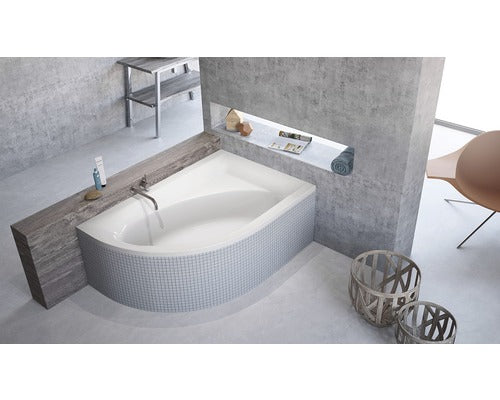 Cada de Baie Asimetrica pe Colt Radaway Mistra, 110x170x50,5 cm, Colt, Dreapta, Acril, Alb, WA1-07-170X110P