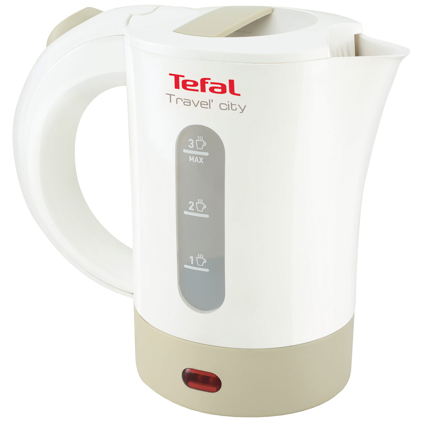 Fierbator Tefal Travel'City2 KO120130, 0.5L, portabil, gentuta pentru transport, Alb/Gri